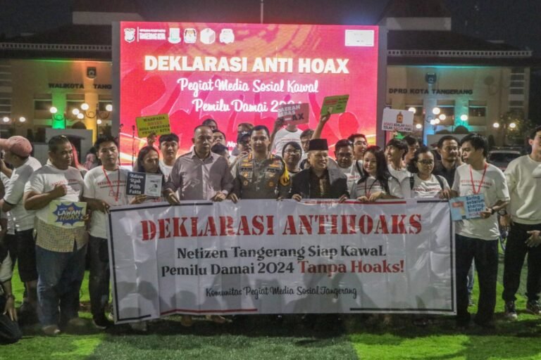 Polres Metro Tangerang Kota Gelar Deklarasi Anti Hoax Pegiat Media Sosial Kawal Pemilu Damai 2024