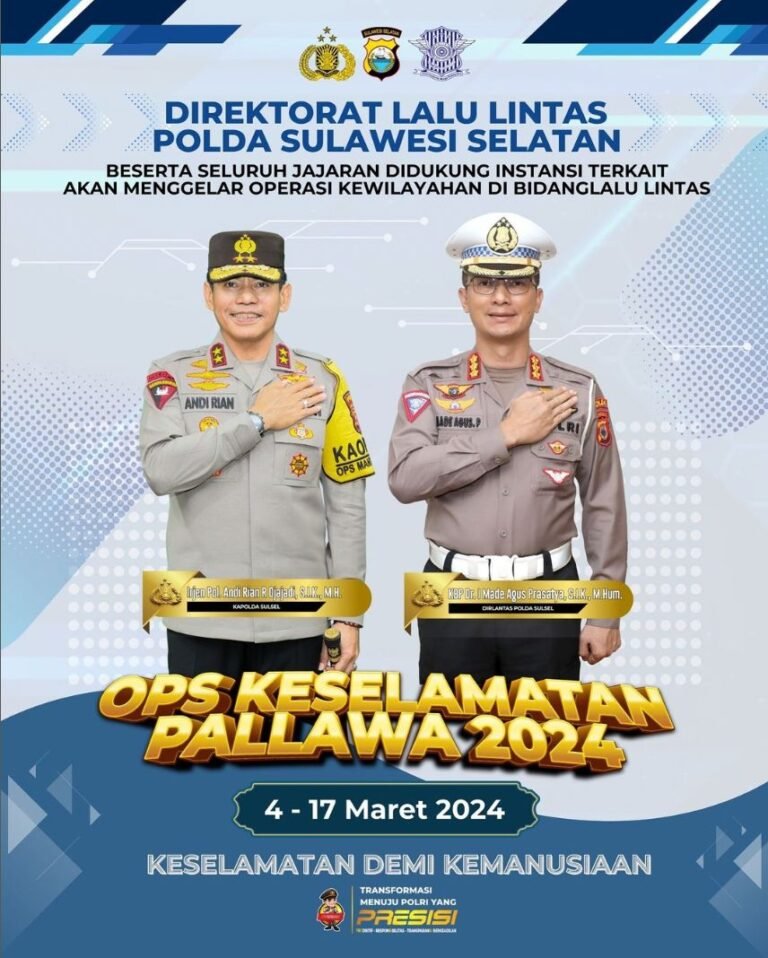 Ditlantas Polda Sulsel Apel Gelar Pasukan Operasi Keselamatan Pallawa 2024
