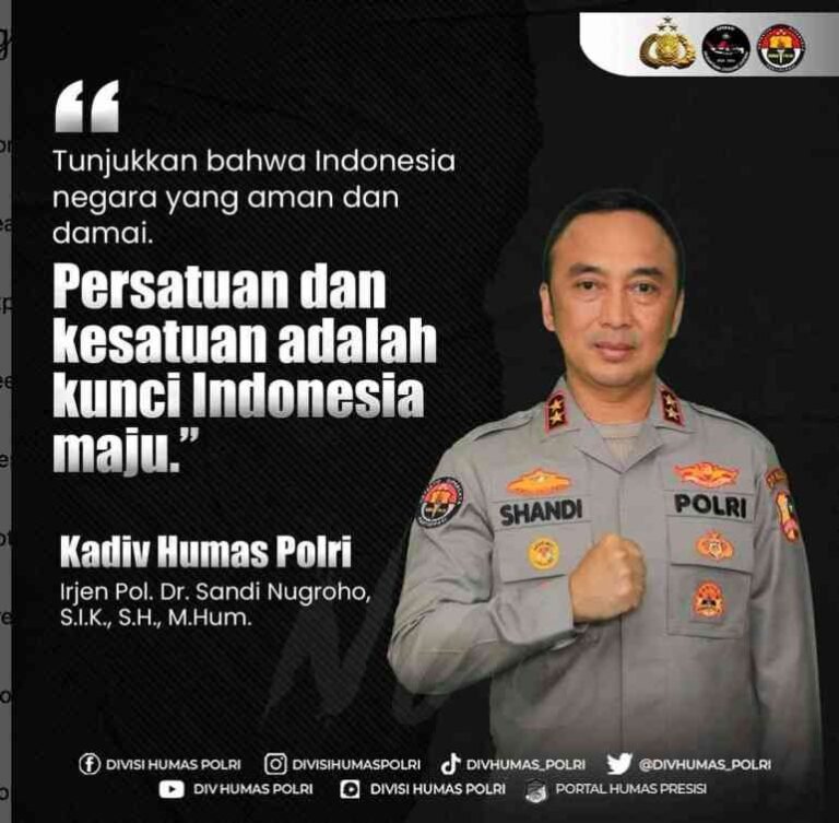 Kadiv Humas Polri: Persatuan dan Kesatuan Kunci Indonesia Jadi Negara Maju, Aman, dan Damai