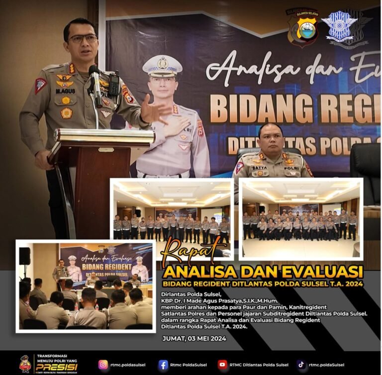 Anev Bidang Regident Ditlantas Polda Sulsel T. A. 2024, Ini Pesan KBP Dr. I Made Agus Prasatya