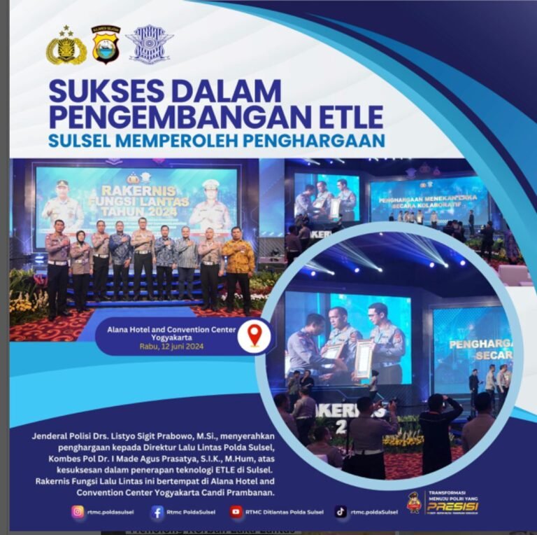 Selamat! Direktur Lalu Lintas (Dirlantas) Polda Sulawesi Selatan, Kombes Pol I Made Agus Prasatya menerima penghargaan dari Kapolri