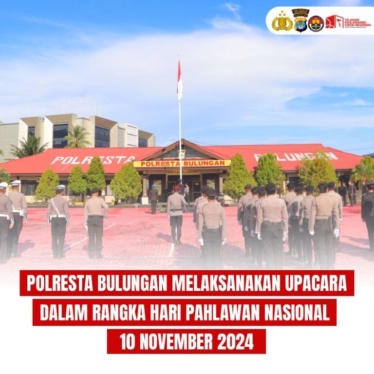 Polresta Bulungan Gelar Upacara Peringatan Hari Pahlawan Tahun 2024