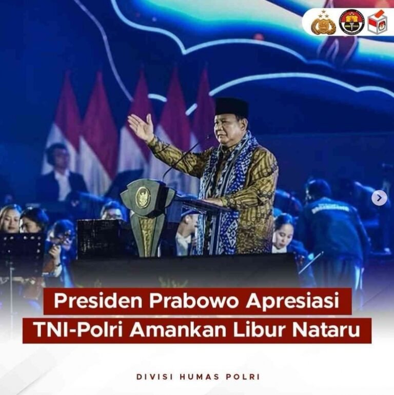 Presiden Prabowo Apresiasi Kerja Keras TNI-Polri dalam Menjaga Keamanan Nataru 2025
